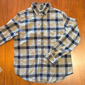 Goodfellow & Co Navy and Mustard Plaid Shirt
